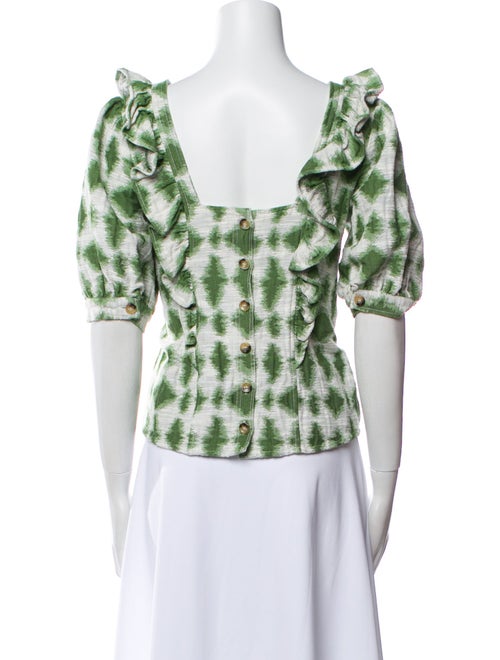 Sézane Plaid Print Square Neckline Crop Top