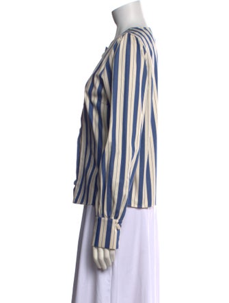 Sézane Striped Crew Neck Blouse