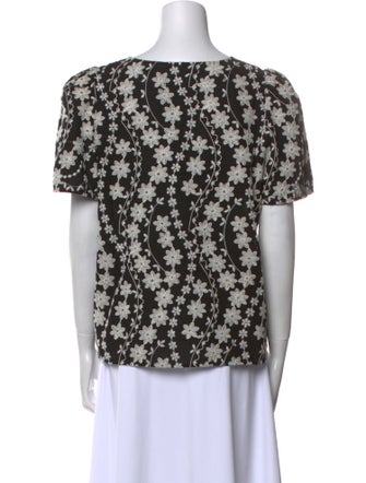 Sézane Floral Print V-Neck Blouse