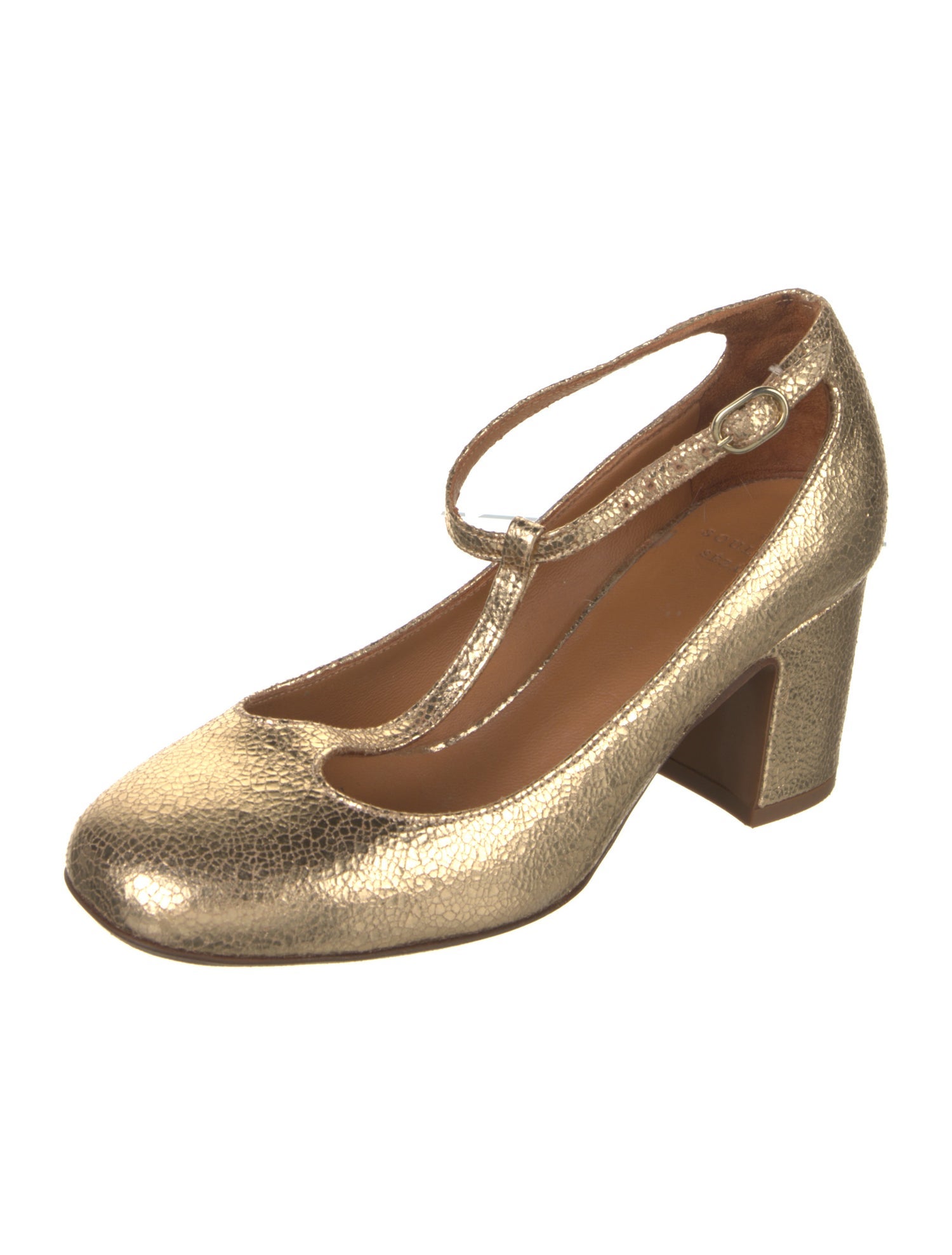 Sézane Leather T-Strap Pumps