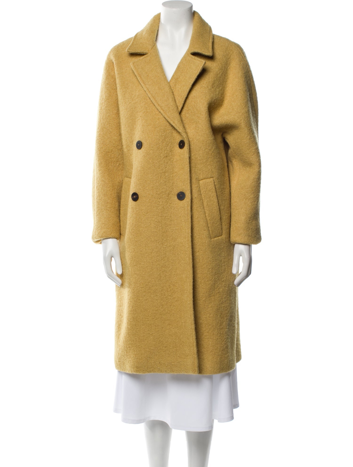 Sézane Wool Fur Coat
