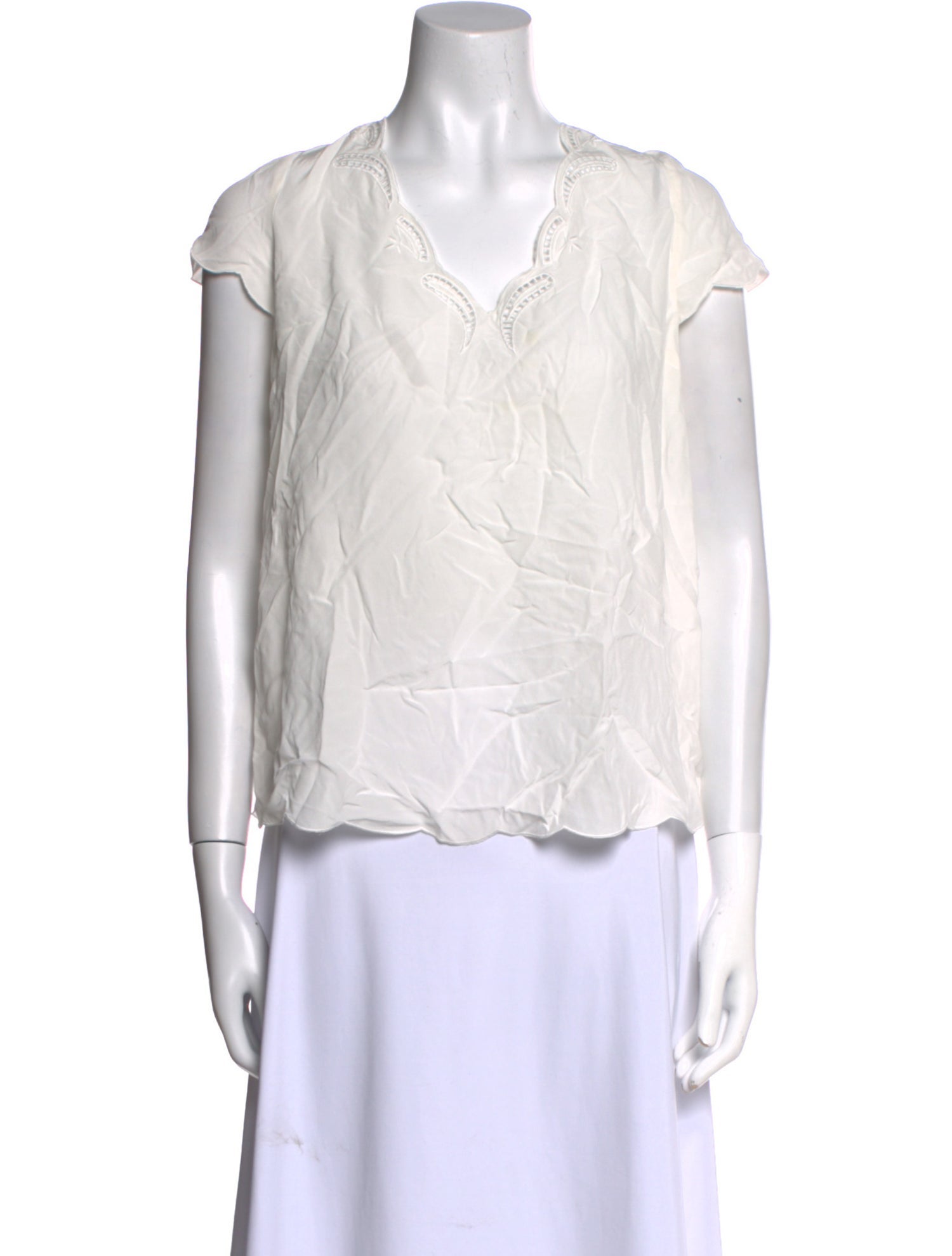 Sézane Silk V-Neck Blouse