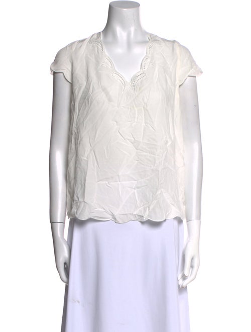 Sézane Silk V-Neck Blouse