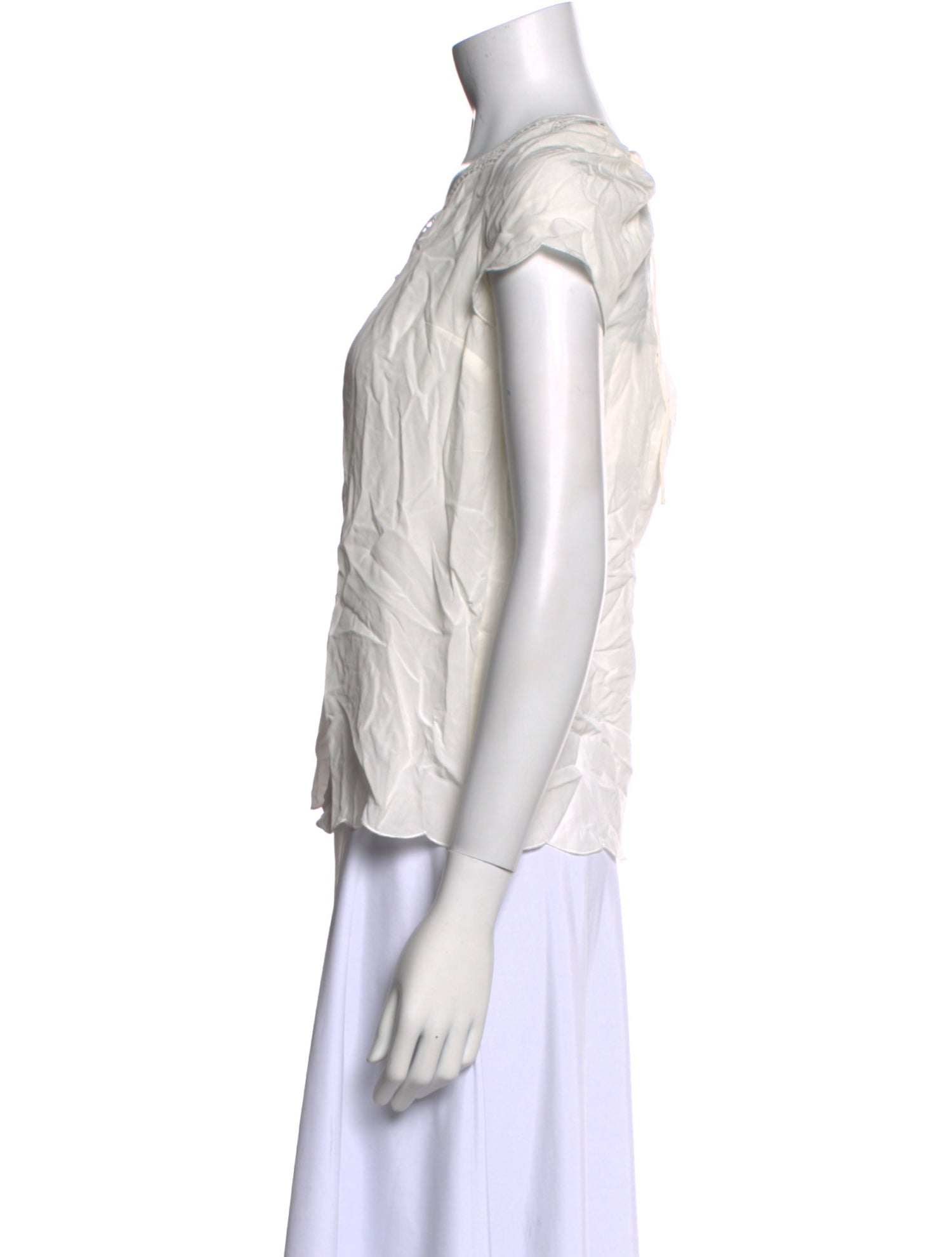 Sézane Silk V-Neck Blouse