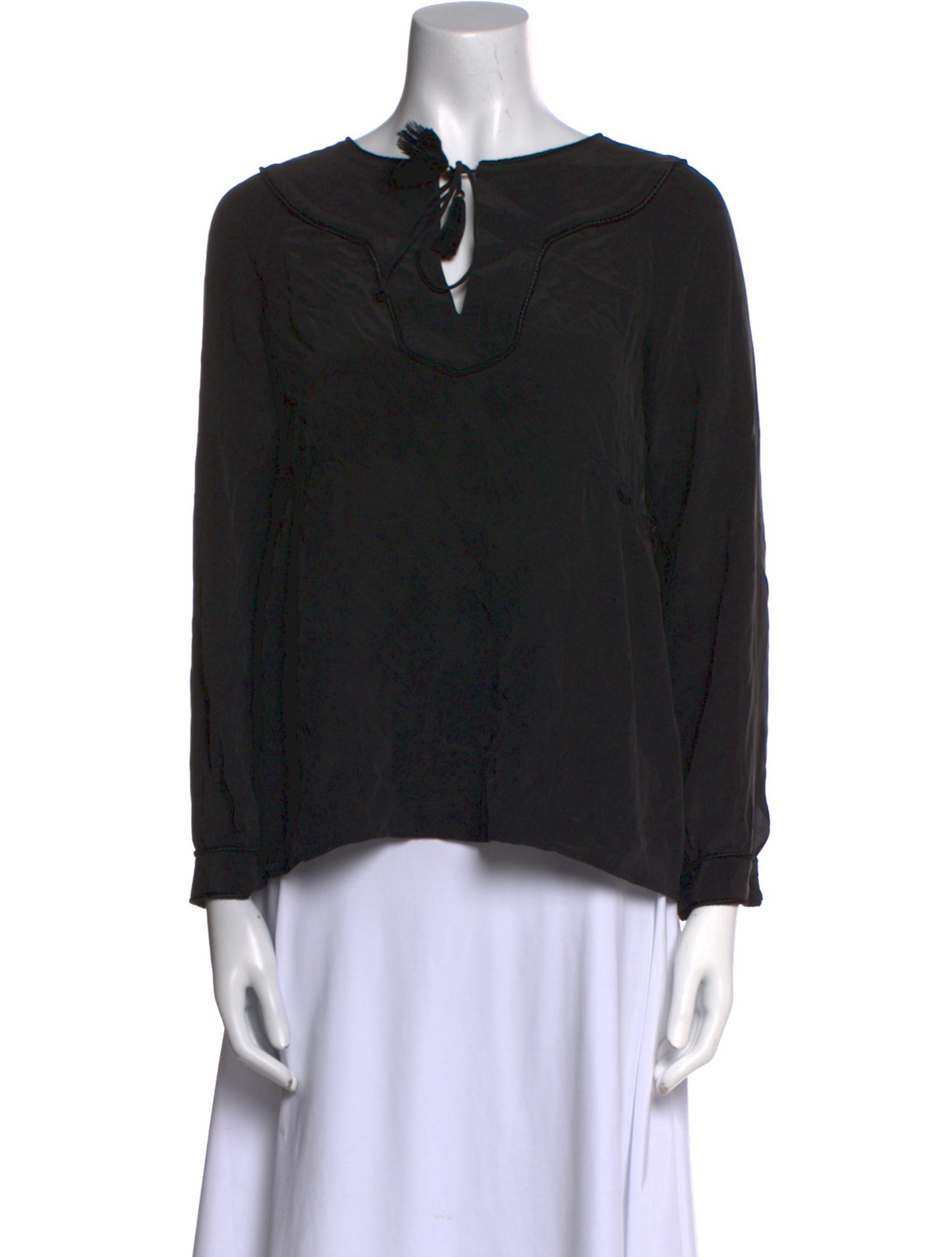 Sézane Silk Tie Neck Blouse