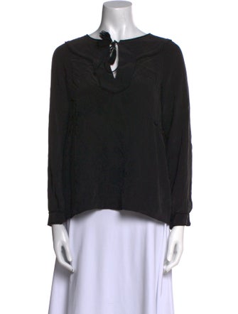 Sézane Silk Tie Neck Blouse