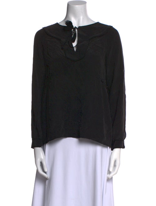 Sézane Silk Tie Neck Blouse