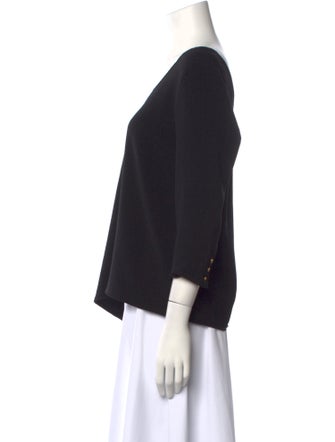 Sézane V-Neck Three-Quarter Sleeve Top