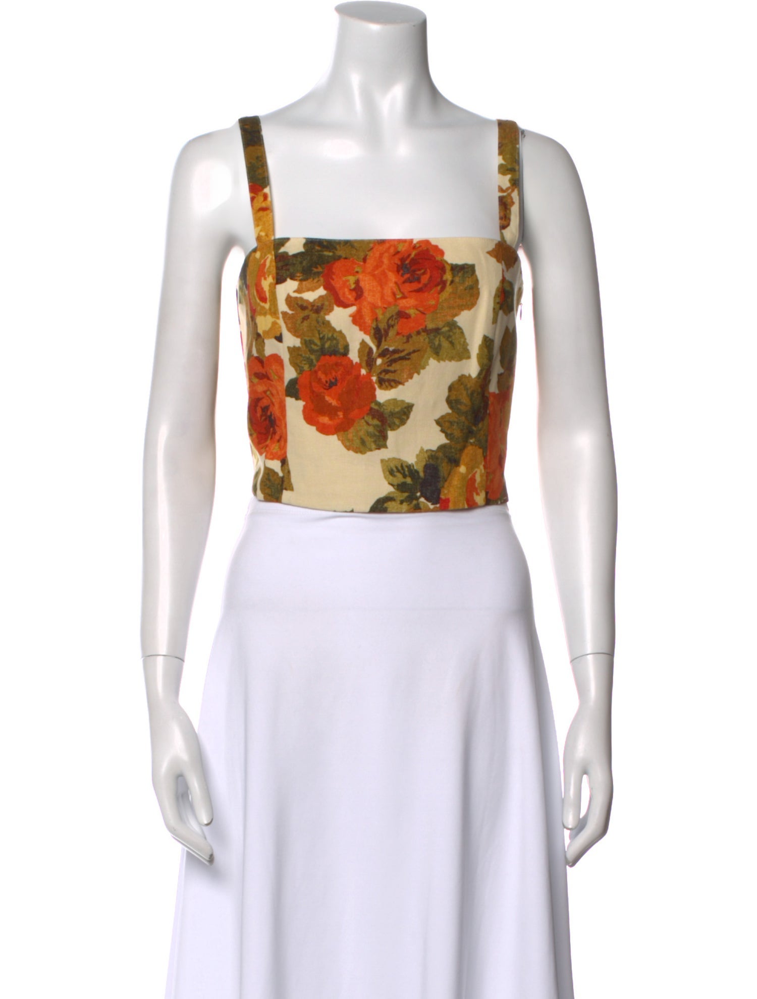 Sézane Floral Print Square Neckline Crop Top w/ Tags