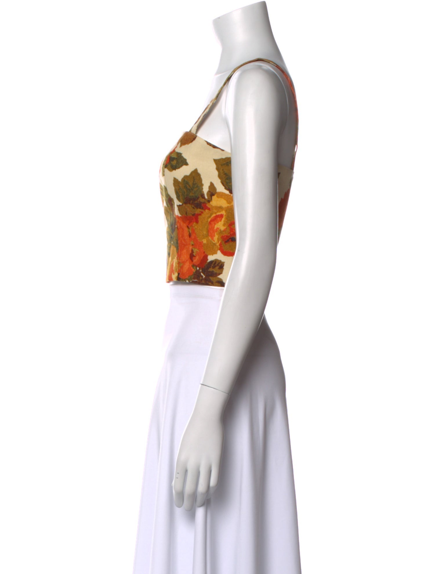 Sézane Floral Print Square Neckline Crop Top w/ Tags