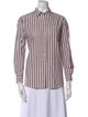 Sézane Striped Long Sleeve Button-Up Top
