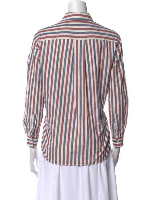 Sézane Striped Long Sleeve Button-Up Top