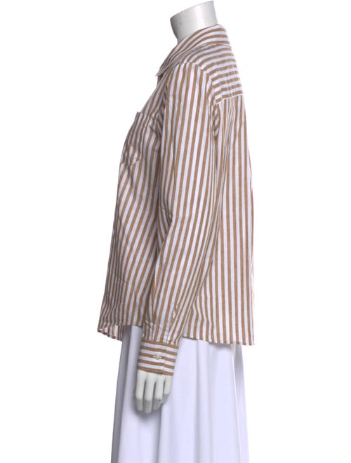 Sézane Striped Long Sleeve Button-Up Top