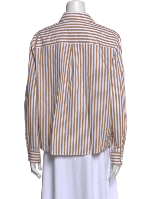 Sézane Striped Long Sleeve Button-Up Top