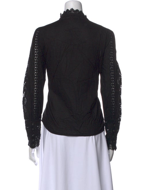 Sézane Lace Pattern Mock Neck Top