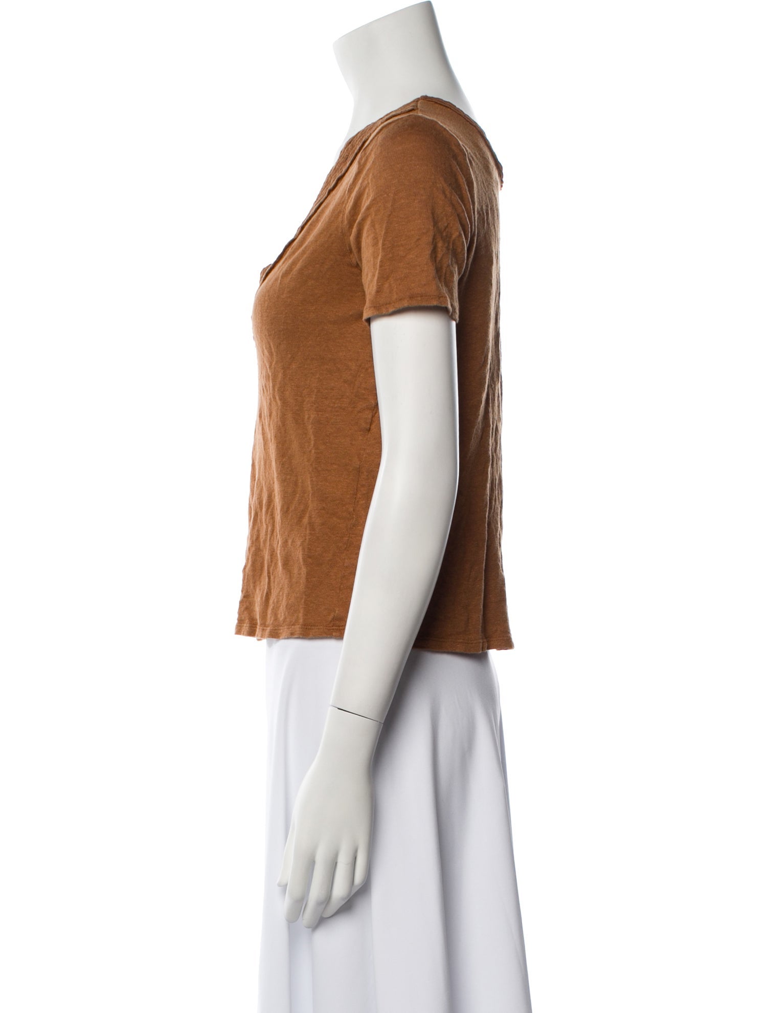 Sézane Linen V-Neck T-Shirt