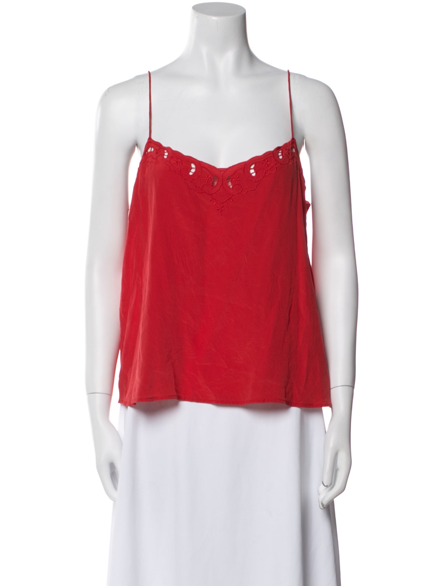 Sézane Silk Square Neckline Top