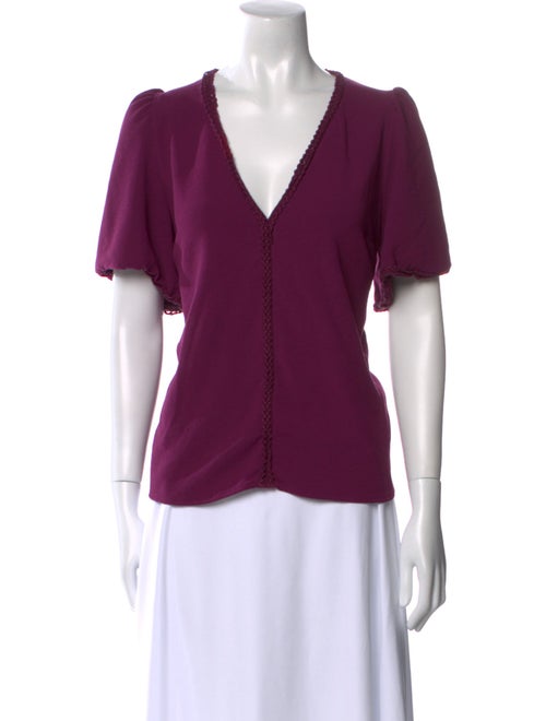 Sézane V-Neck Short Sleeve Blouse
