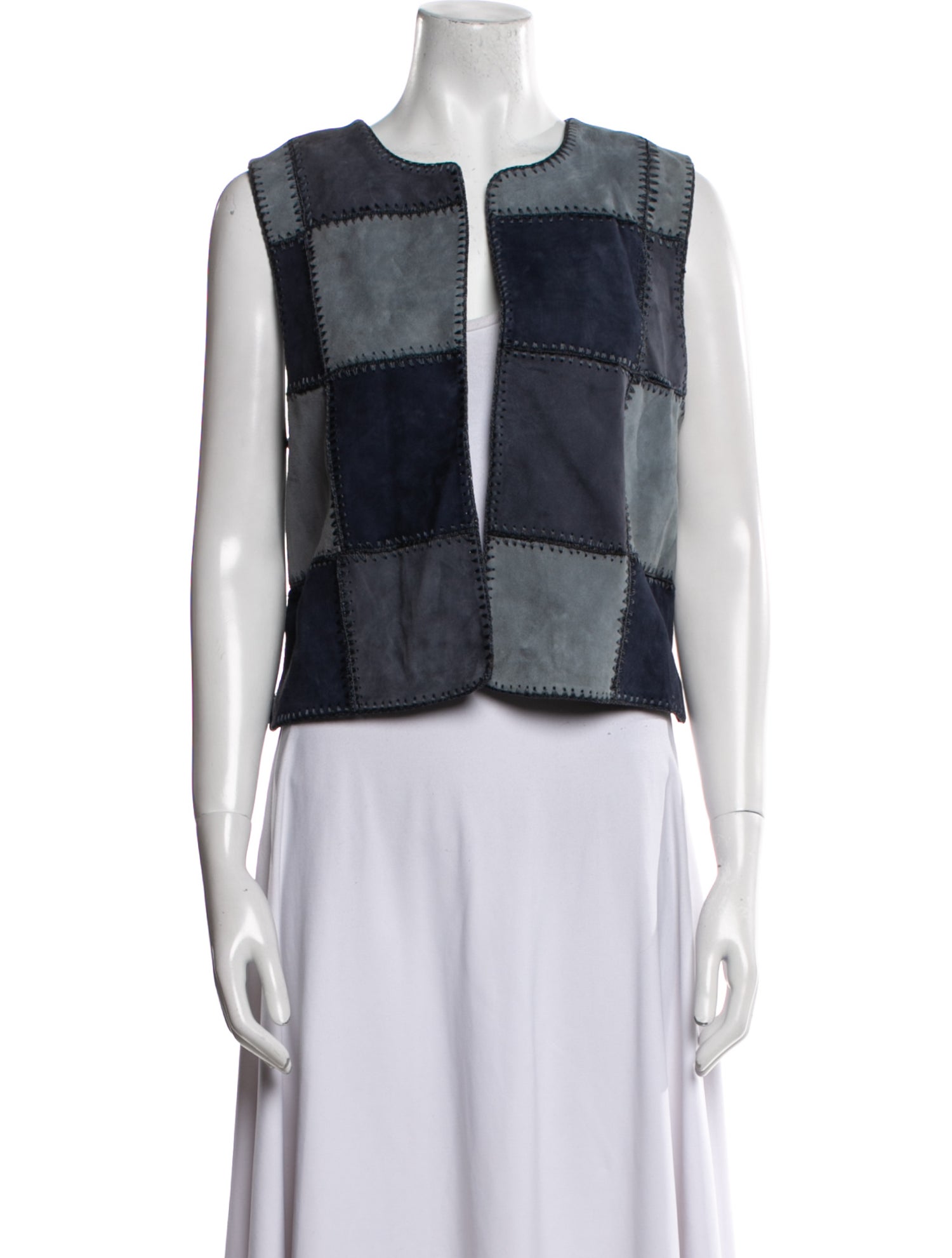 Sézane Goat Leather Striped Vest