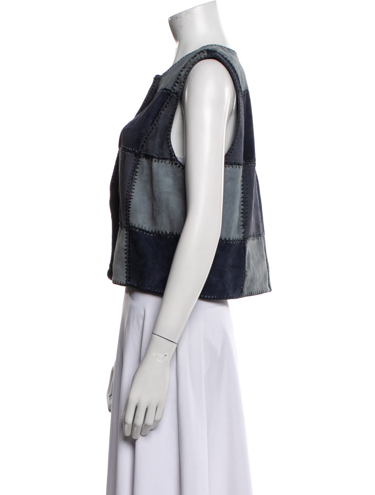 Sézane Goat Leather Striped Vest