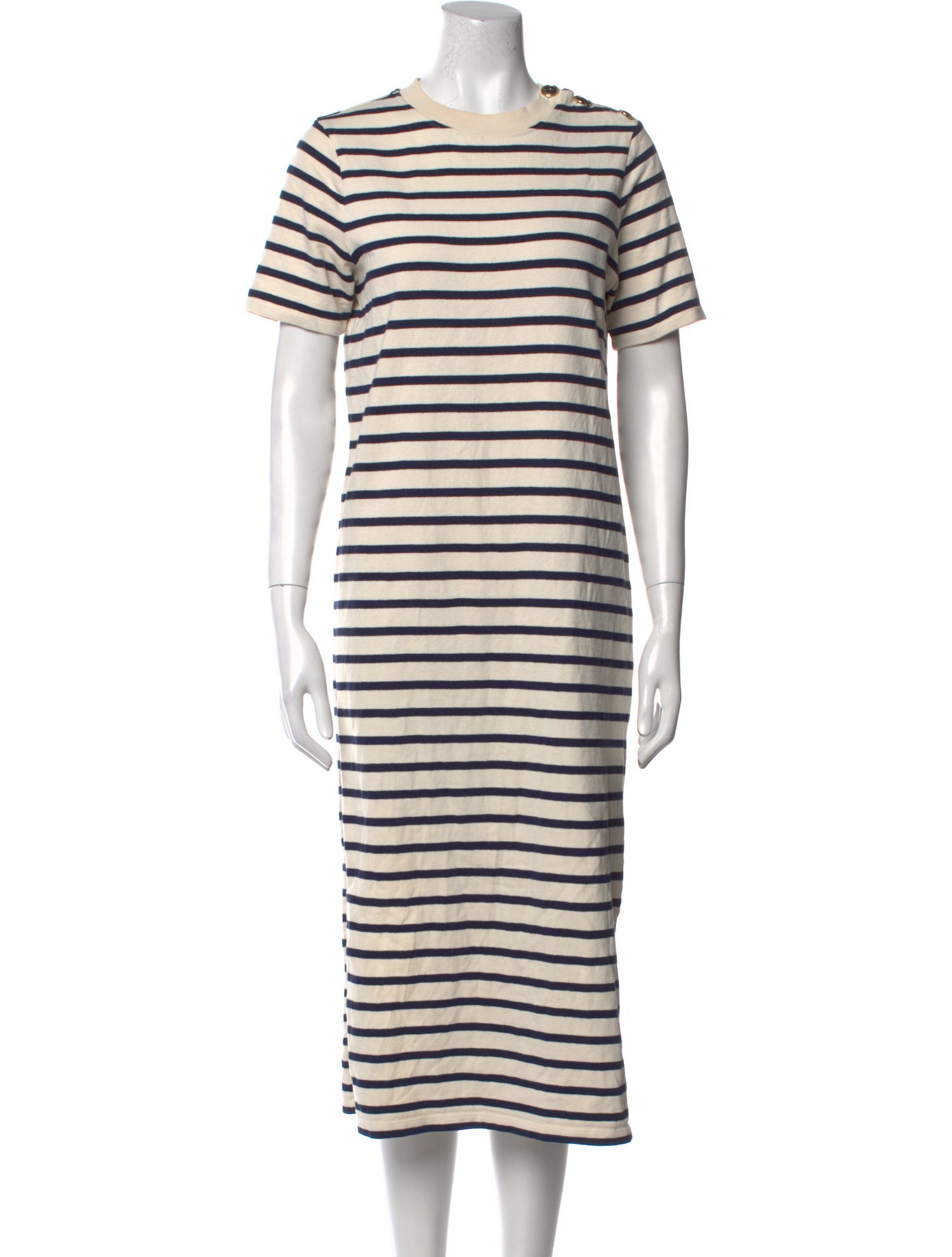 Sézane Striped Midi Length Dress