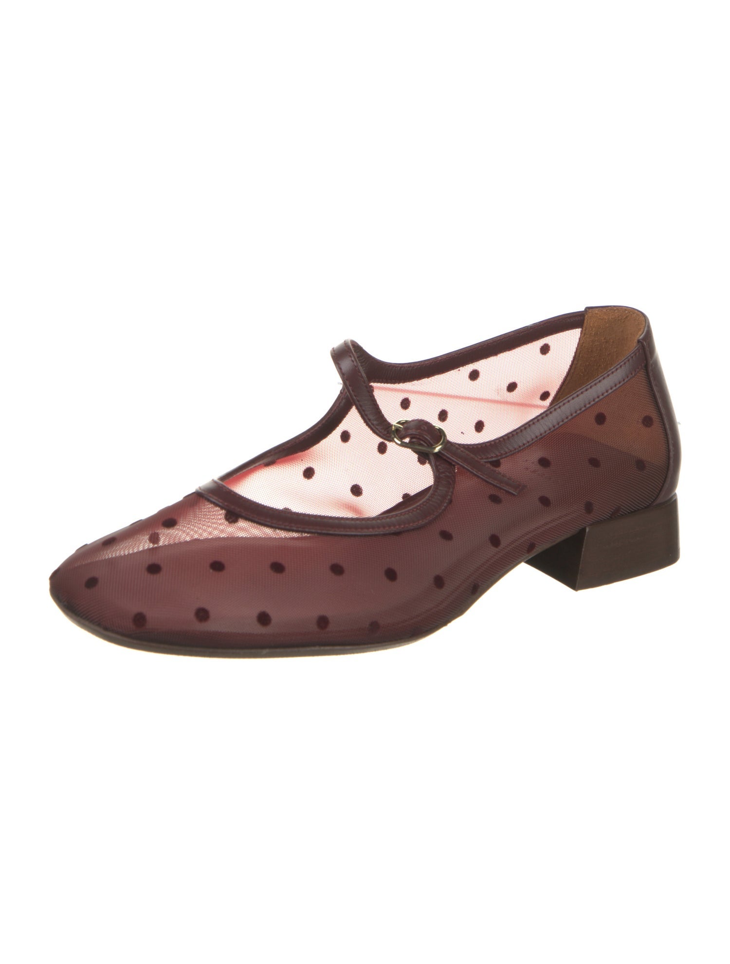 Sézane Leather Polka Dot Print Pumps