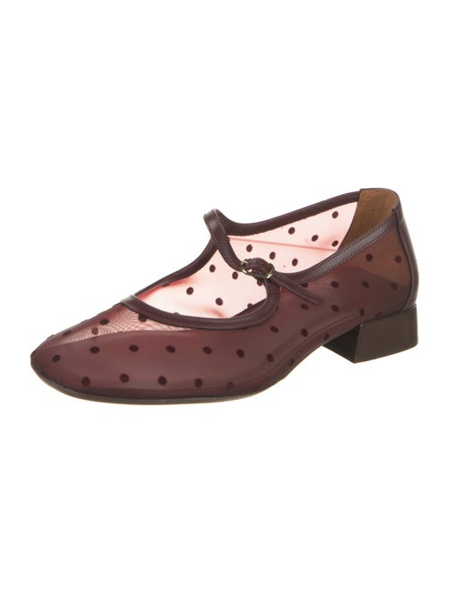 Sézane Leather Polka Dot Print Pumps