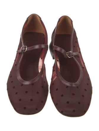 Sézane Leather Polka Dot Print Pumps