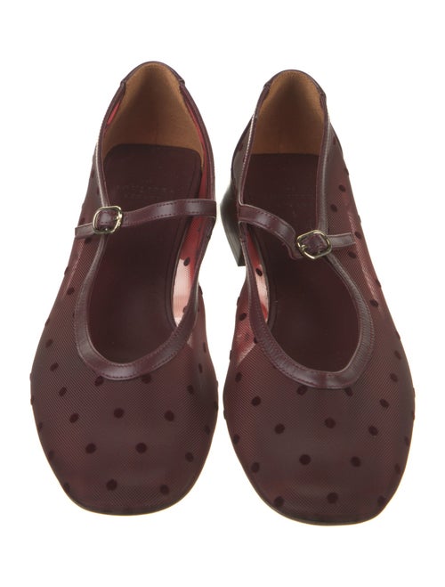 Sézane Leather Polka Dot Print Pumps