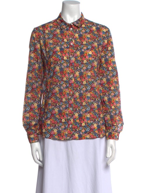 Sézane Floral Print Long Sleeve Blouse