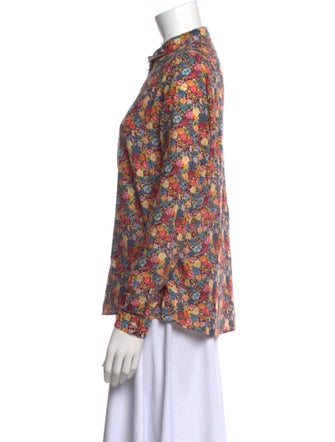 Sézane Floral Print Long Sleeve Blouse