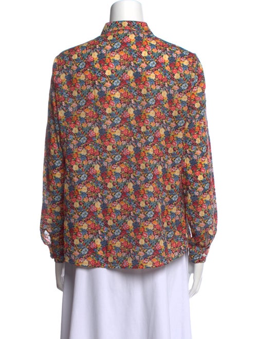 Sézane Floral Print Long Sleeve Blouse