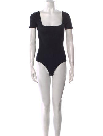 Sézane Square Neckline Short Sleeve Bodysuit