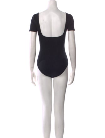 Sézane Square Neckline Short Sleeve Bodysuit