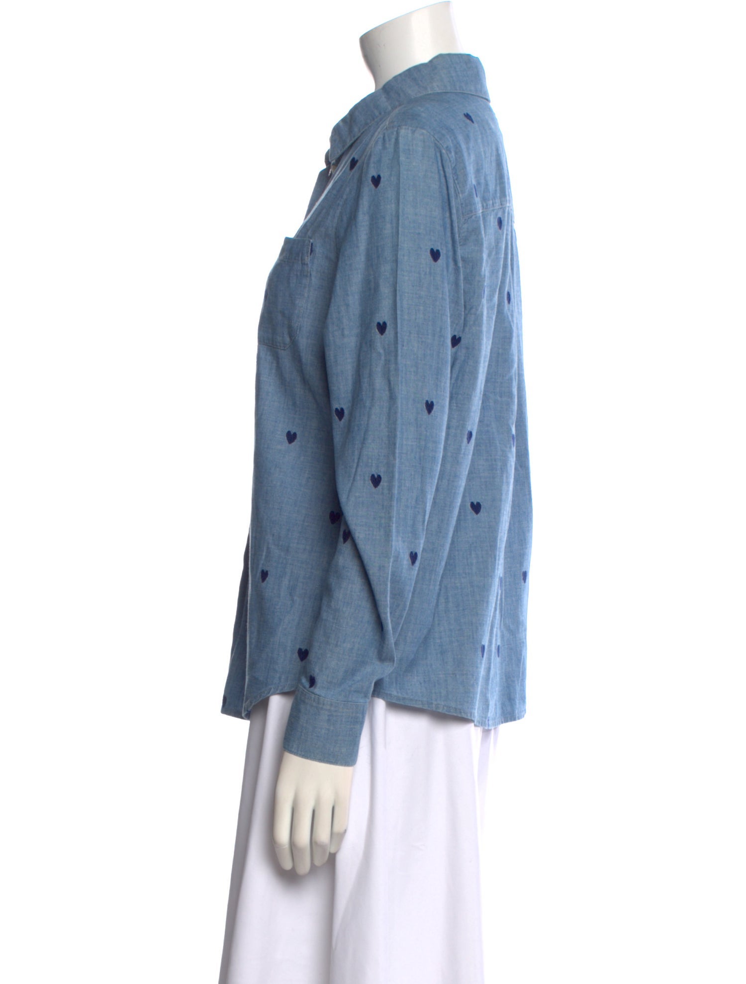 Sézane Polka Dot Print Long Sleeve Button-Up Top