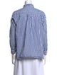 Sézane Striped Three-Quarter Sleeve Button-Up Top