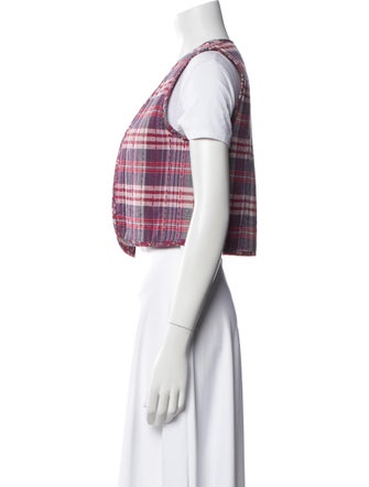 Sézane Plaid Print Vest