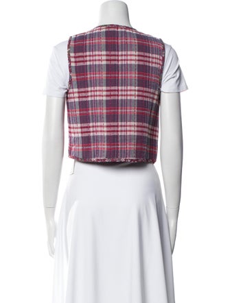 Sézane Plaid Print Vest