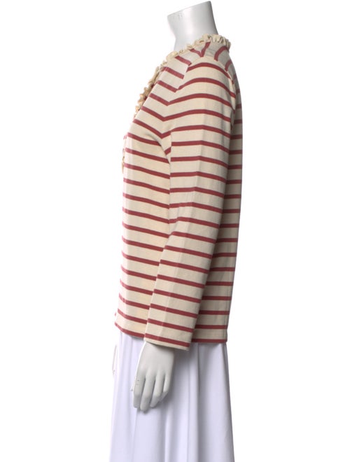 Sézane Striped V-Neck Sweatshirt