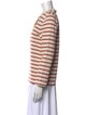 Sézane Striped V-Neck Sweatshirt