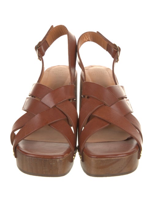 Sézane Leather Studded Accents Slingback Sandals