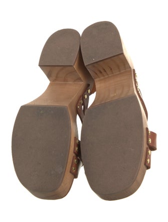 Sézane Leather Studded Accents Slingback Sandals