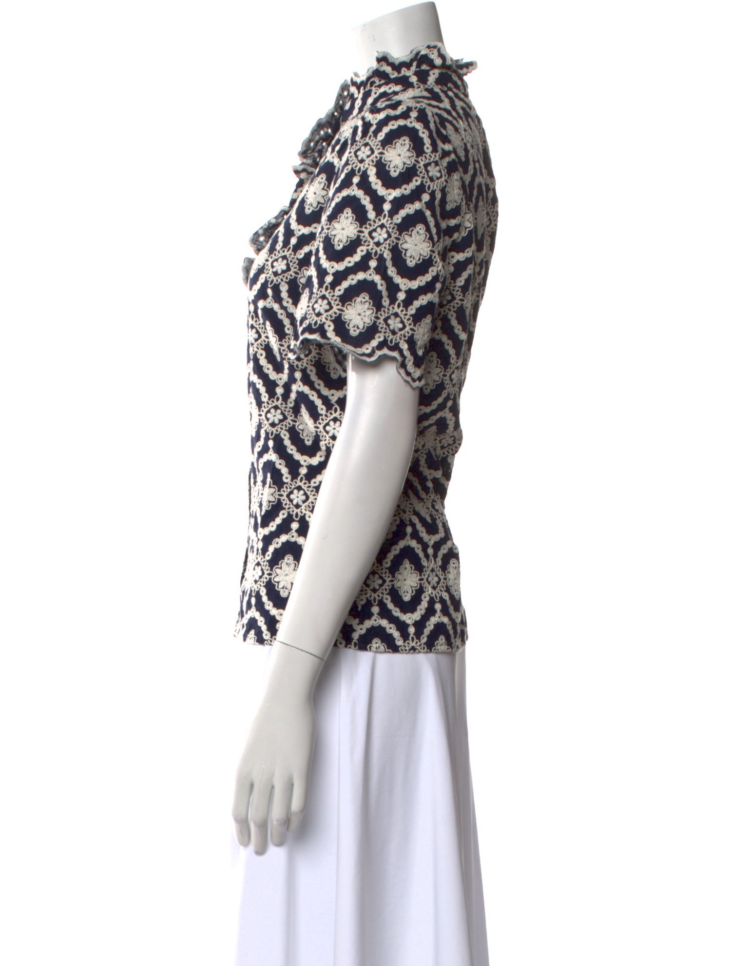 Sézane Printed Mock Neck Blouse w/ Tags