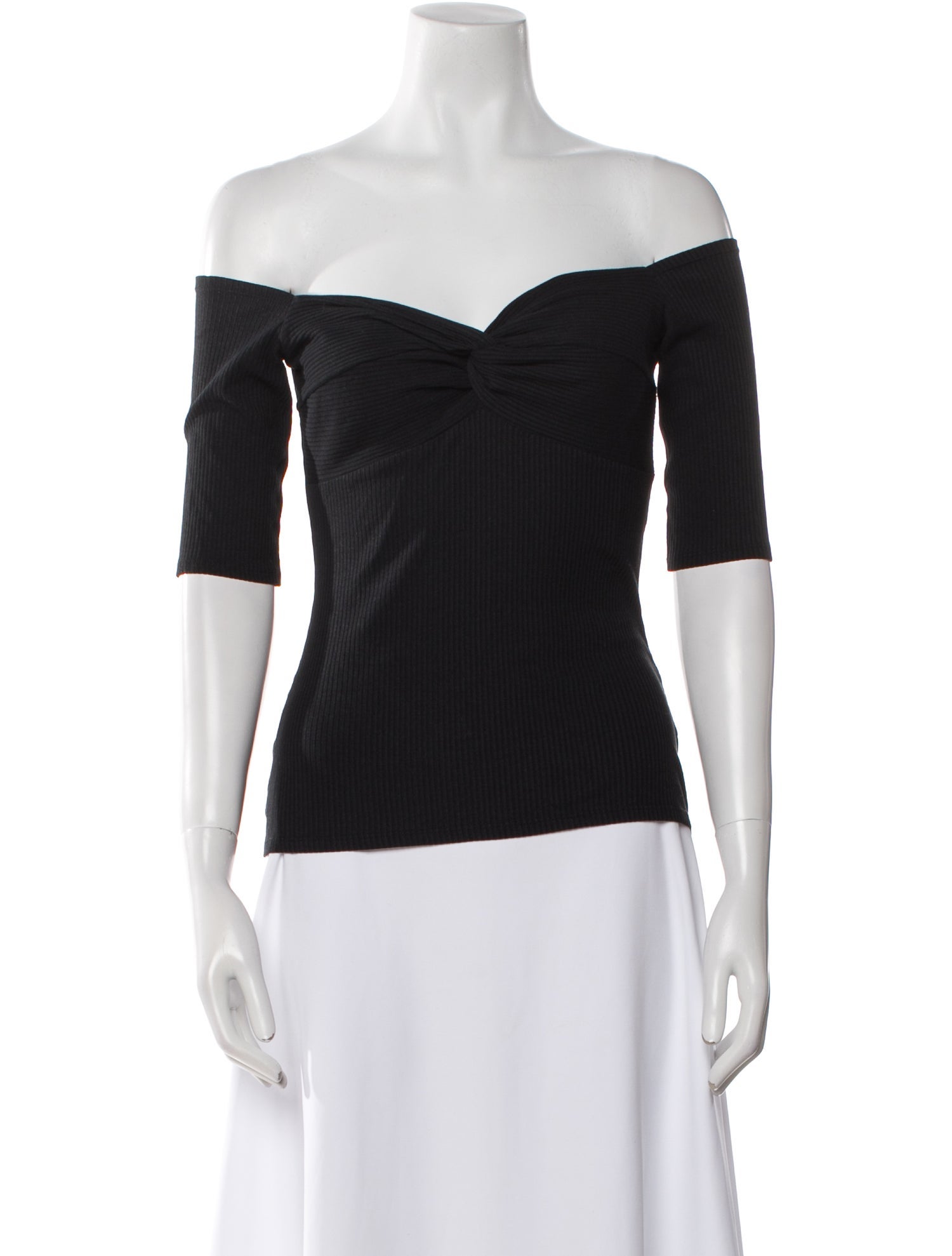 Sézane Off-The-Shoulder Three-Quarter Sleeve Top