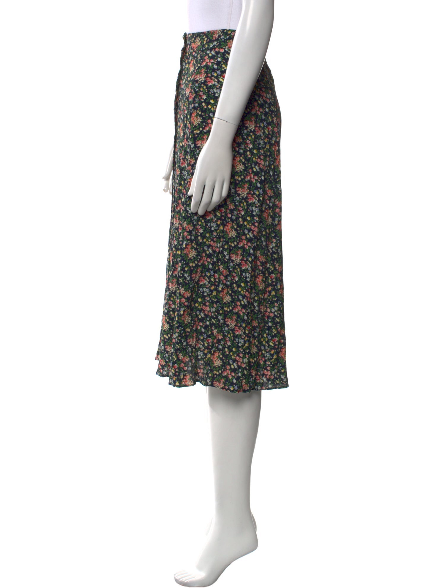 Sézane Floral Print Knee-Length Skirt