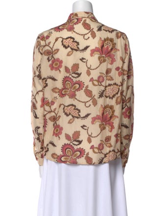 Sézane Floral Print Long Sleeve Button-Up Top
