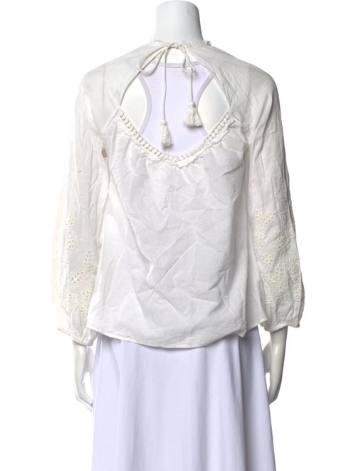 Sézane Mock Neck Three-Quarter Sleeve Blouse