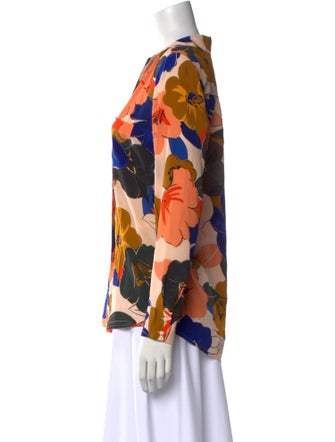 Sézane Silk Floral Print Blouse