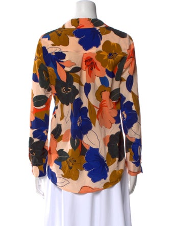 Sézane Silk Floral Print Blouse
