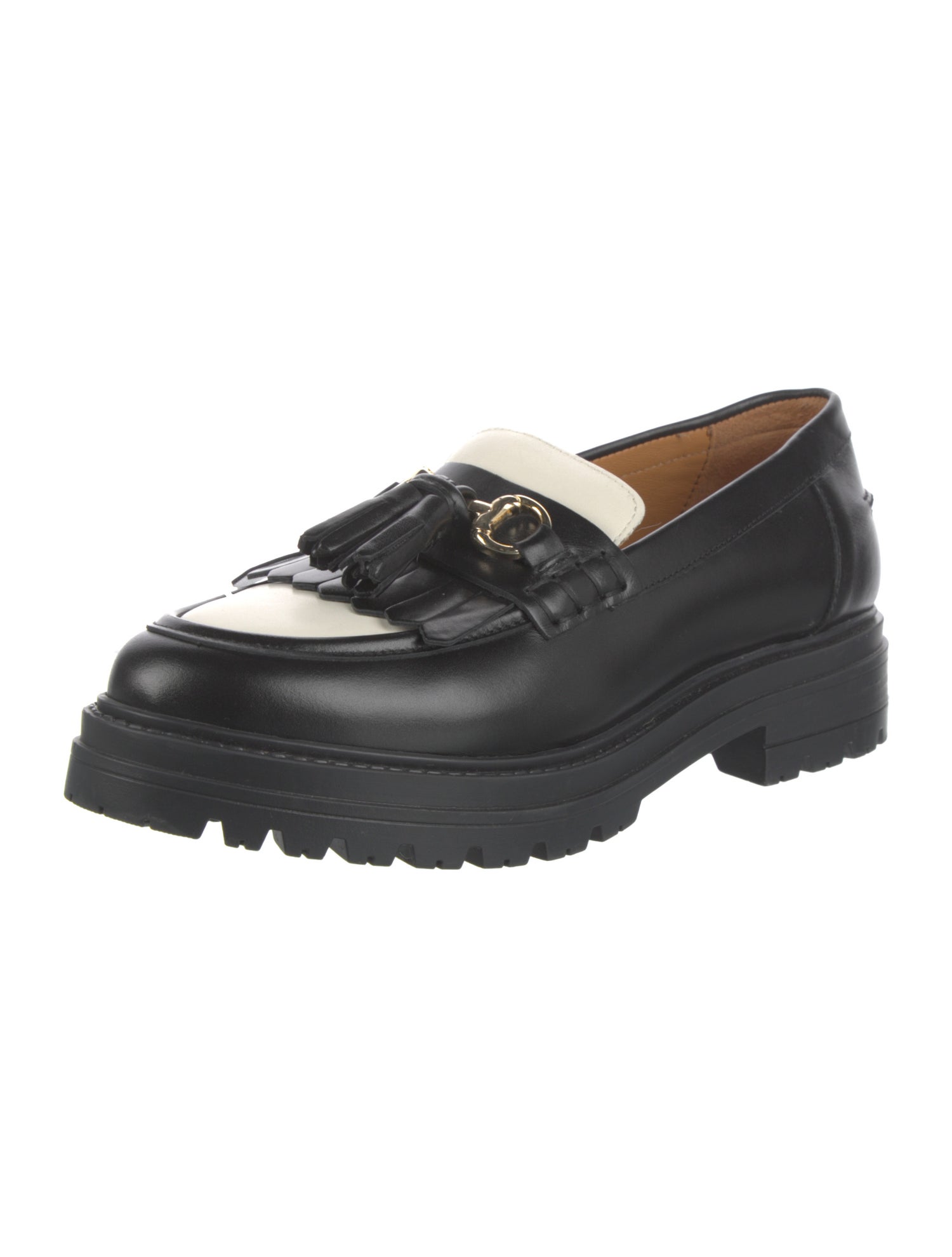 Sézane Leather Tassel Accents Loafers